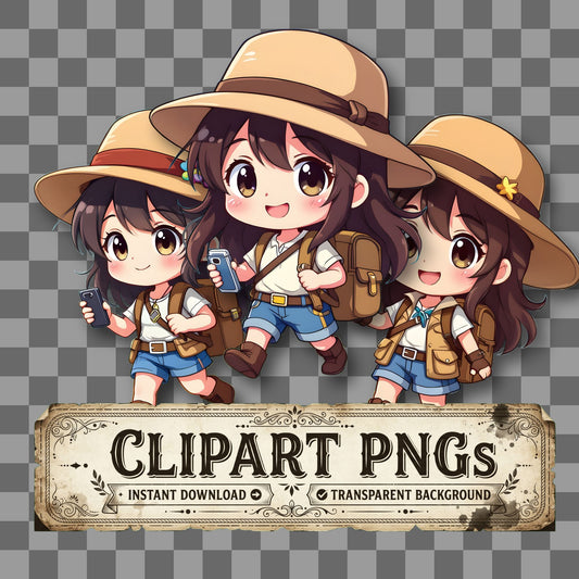 Chibi Traveler Traveling Clipart Pngs
