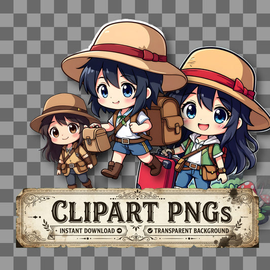 Chibi Traveler Traveling Clipart Pngs