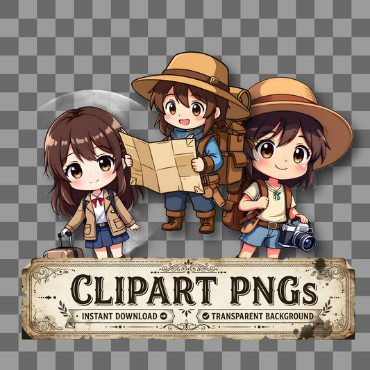 Chibi Traveler Clipart Pngs