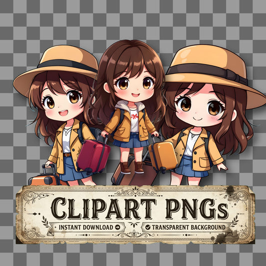 Chibi Travelerbackpack Clipart Pngs