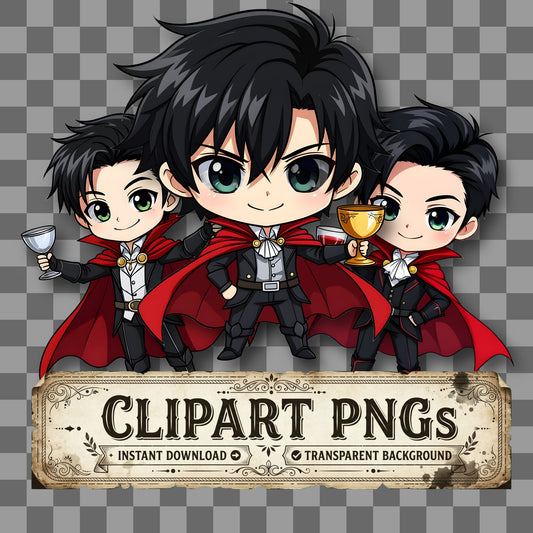 Chibi Vampire Boy Clipart Pngs