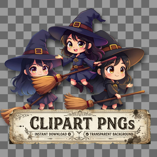 Chibi Witch Clipart Pngs