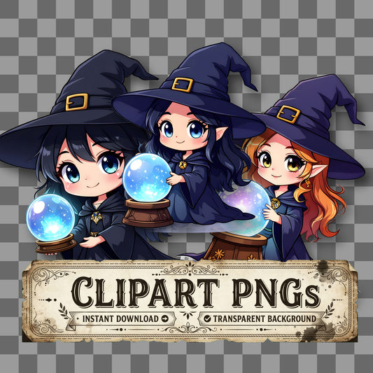 Chibi Witchcrystal Clipart Pngs