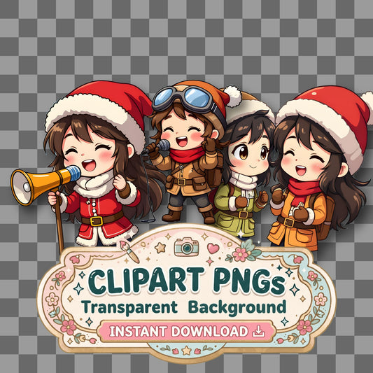 Chibi Yodeler Practicing Alpine Clipart Pngs