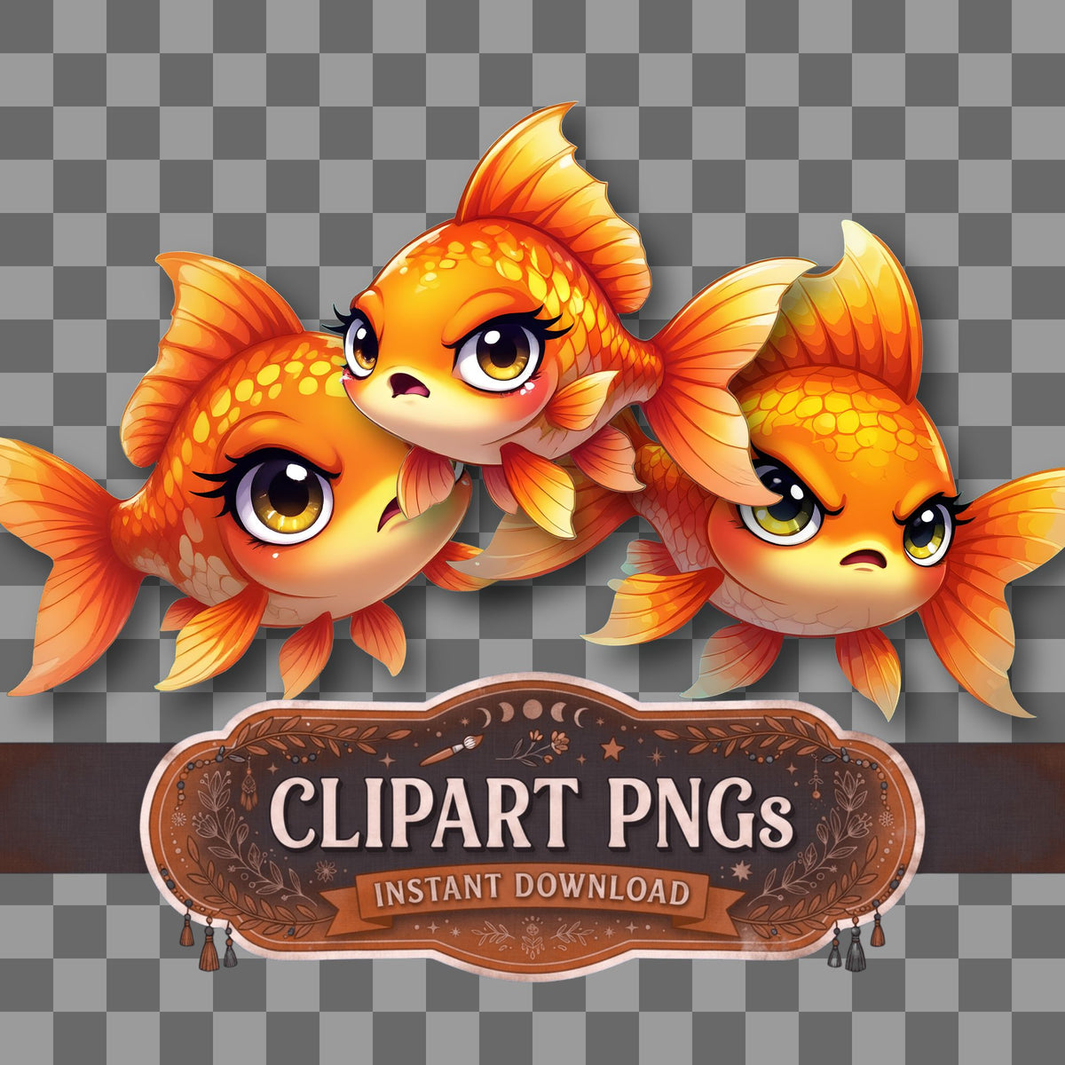 Chibi Zombie Goldfish Clipart Pngs