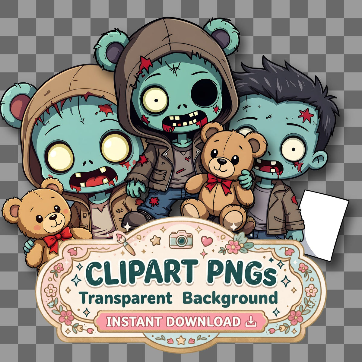 Chibi Zombieteddy Clipart Pngs
