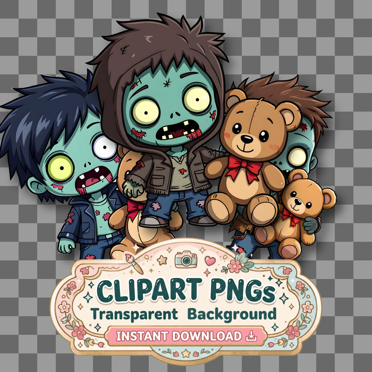 Chibi Zombieteddy Clipart Pngs