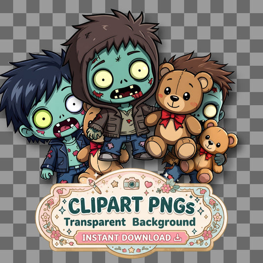 Chibi Zombieteddy Clipart Pngs