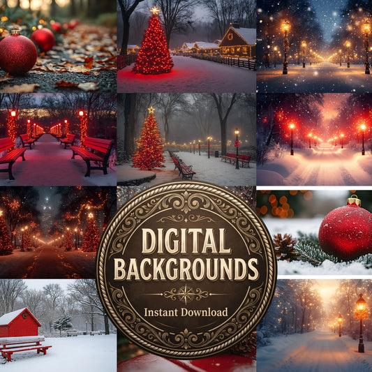Christmas Park Scene Backdrop Images