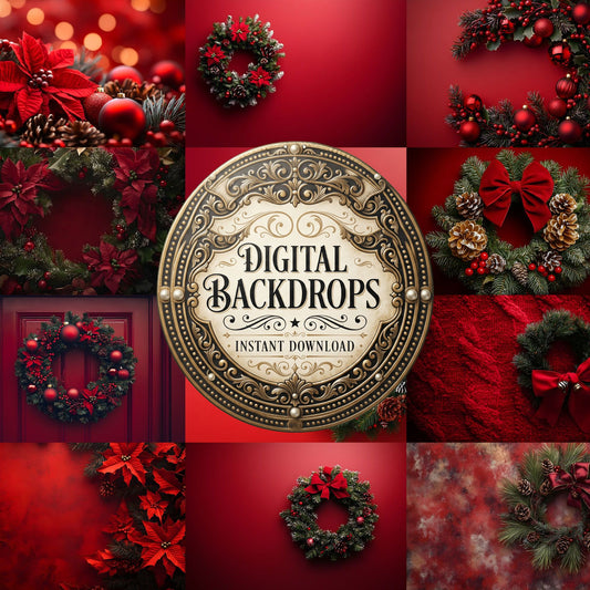 Christmas Wreath Scene Backdrop Images
