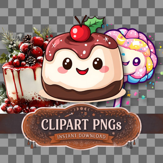 Christmas Kawaii Style Clipart Pngs