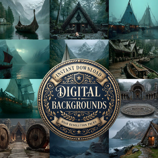 Cinematic Viking Scene Backdrop Images