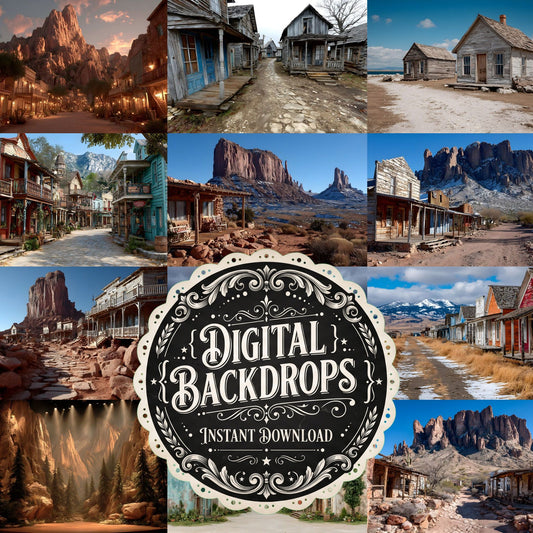 Cinematic Western Scene Backdrop Images