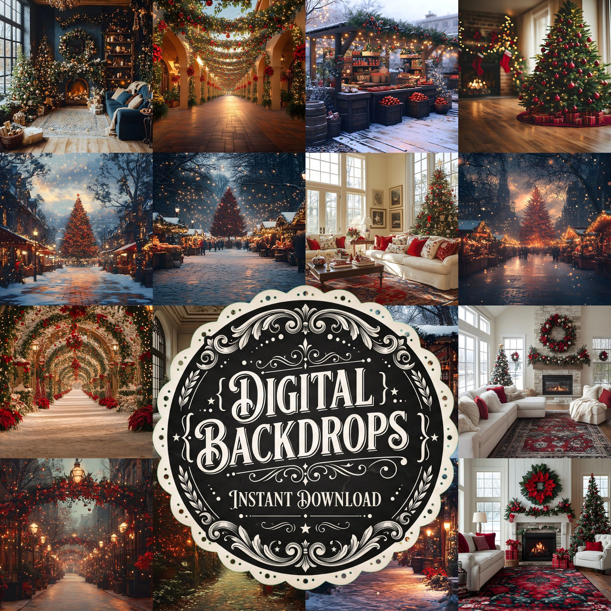 Classic Christmas Backdrop Images