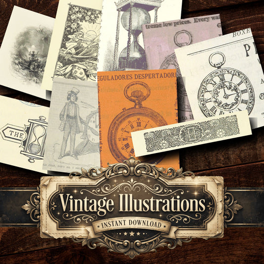 Clocks And Timepieces Vintage Prints