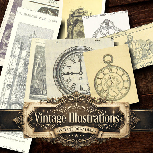 Clocks And Timepieces Vintage Prints