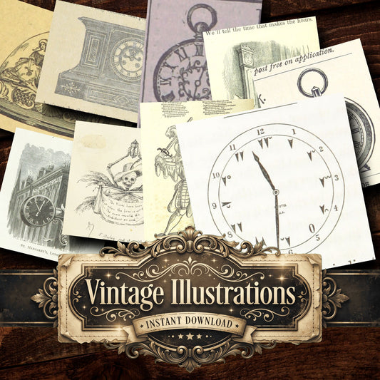 Clocks And Timepieces Vintage Prints