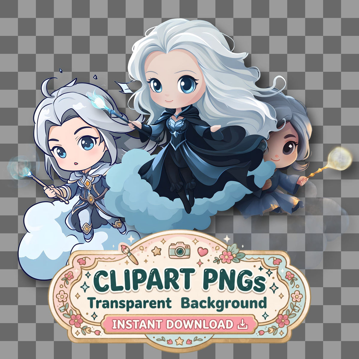 Cloud Sorceress Clipart Pngs