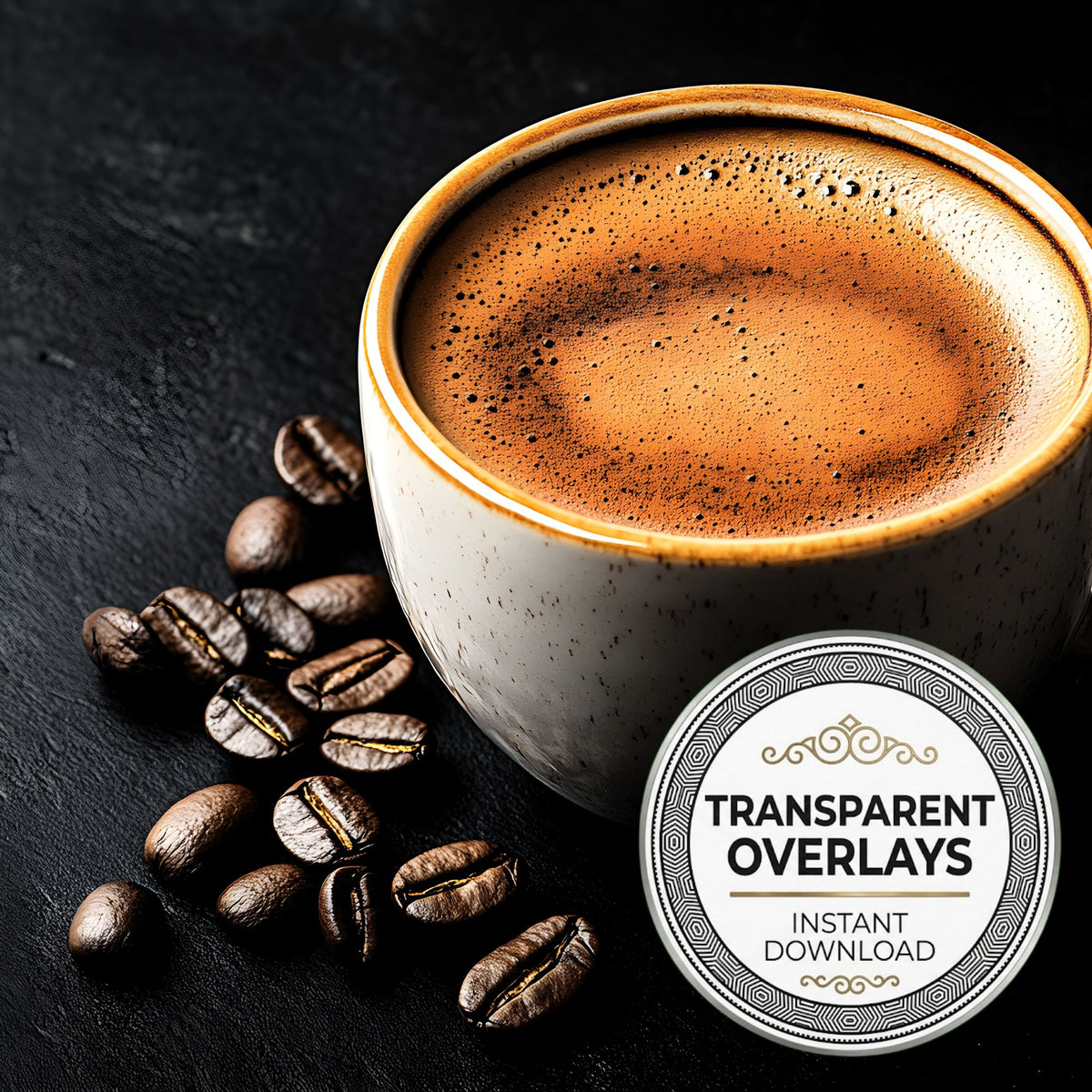 Coffee Cup transparent PNG overlays for photo editing, cover preview