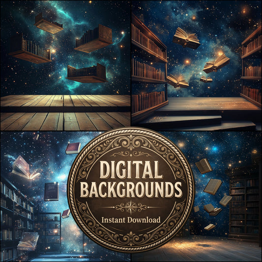 Cosmic Library Backdrop Images