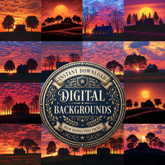 Countryside Silhouette Backdrop Images