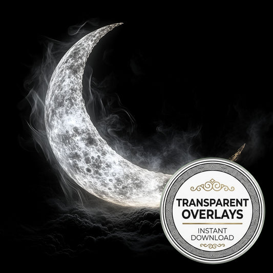 Crescent White Moon Glow Transparent Overlay Pngs