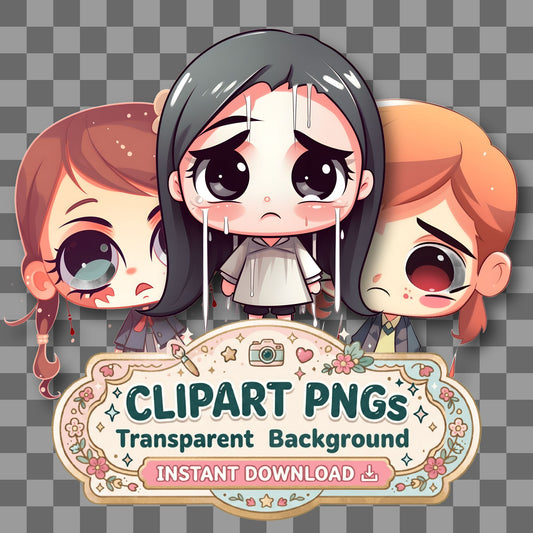 Crying Character Clipart Pngs
