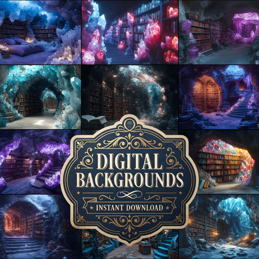 Crystal Cave Library Backdrop Images