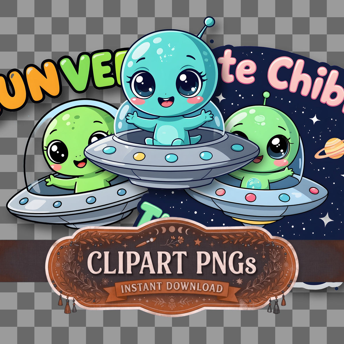 Cute Chibi Alien Clipart Pngs