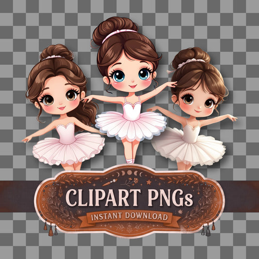 Cute Chibi Ballerina Clipart Pngs