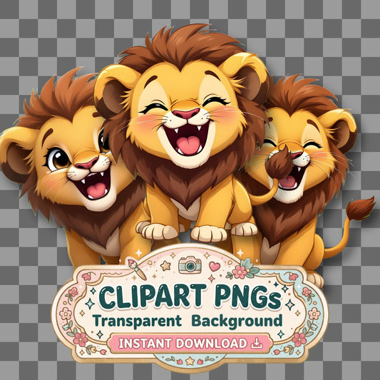 Cute Chibi Lion Cub Clipart Pngs