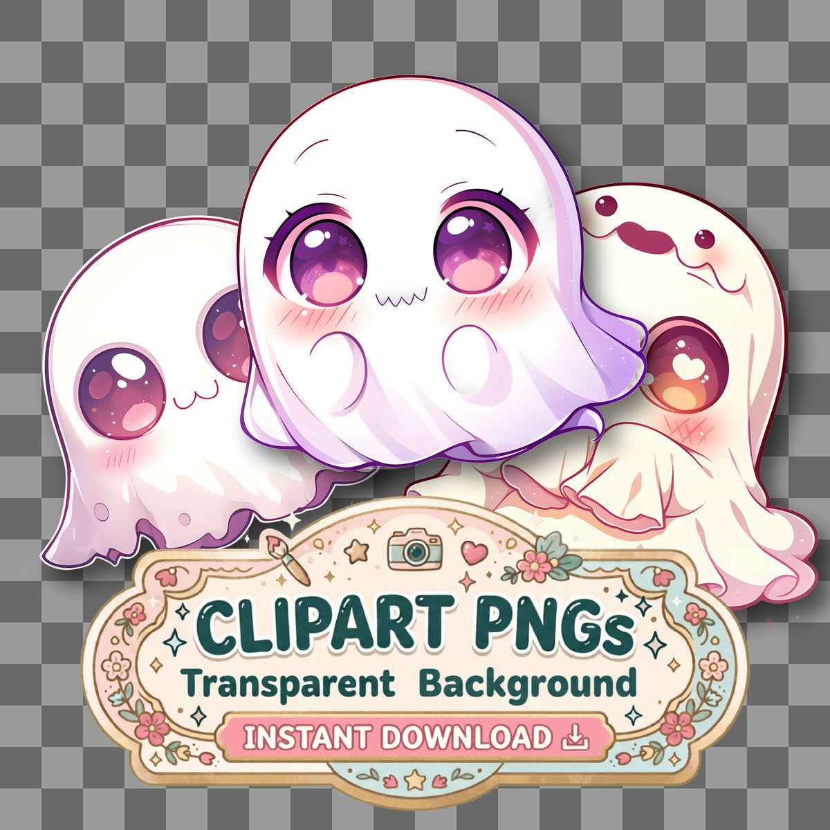 Cute Ghost Clipart Pngs