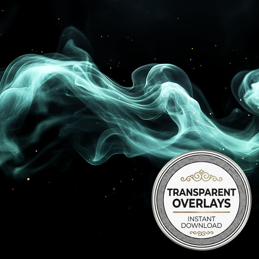 Cyan Ethereal Smoke Tendrils In Shades Transparent Overlay Pngs