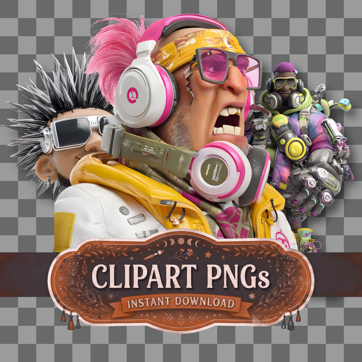 Cyberpunk Character Clipart Pngs