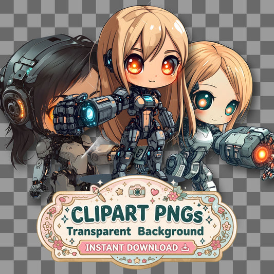 Cyborg Girl Clipart Pngs
