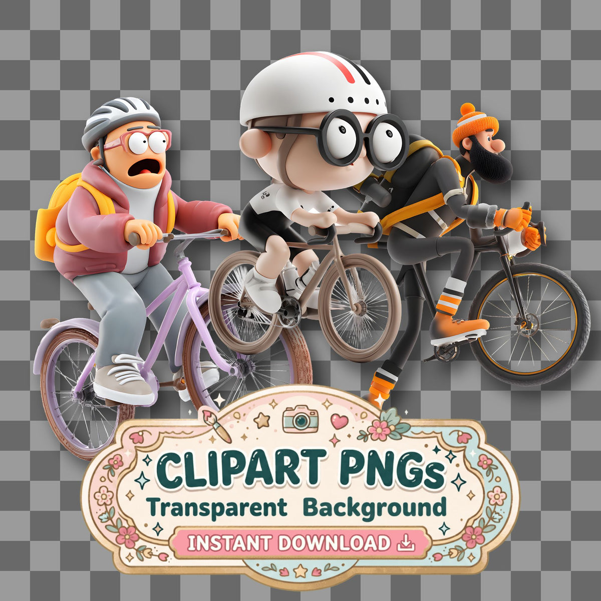 Cyclist Clipart Pngs