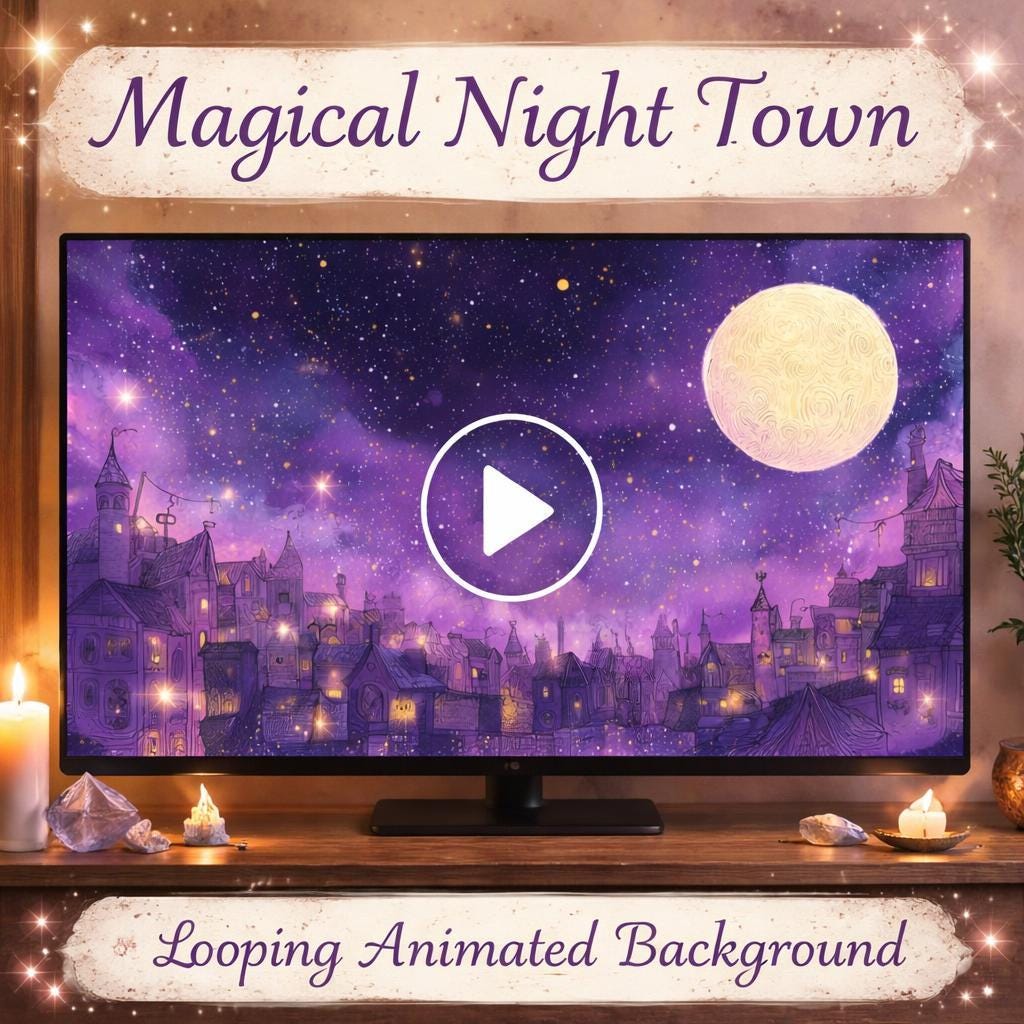 Night Sky looping animated video background, preview thumbnail