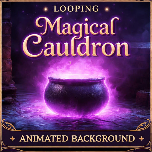 Witch background loop | Purple cauldron animated video, dark gothic aesthetic | Fantasy magic backdrop for videos and streams