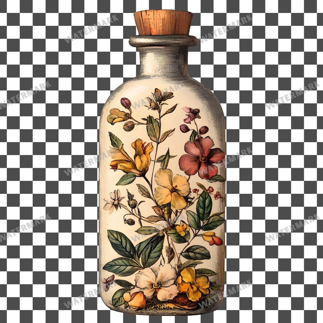 Apothecary Bottles Vintage Style Clipart Pngs