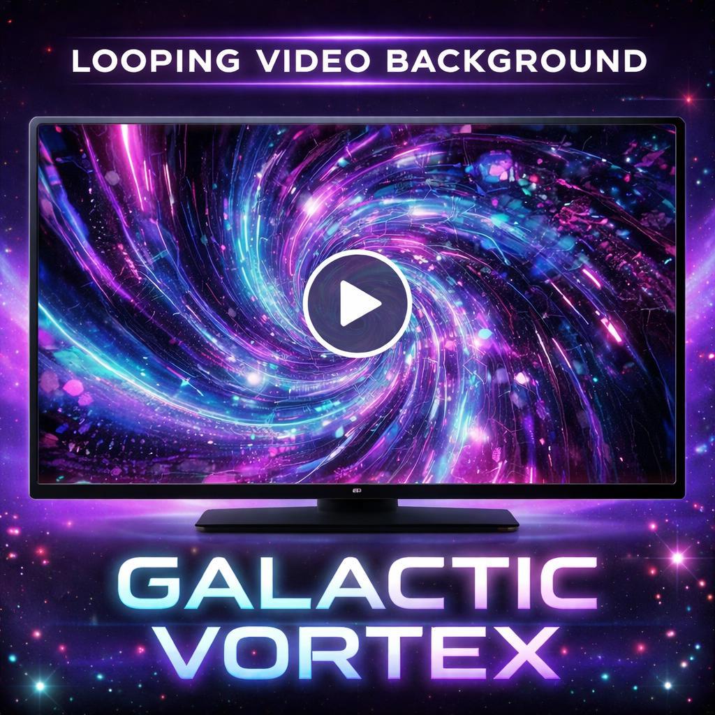 Neon galaxy vortex loop video | Cyberpunk sci-fi background, cosmic stars, space loop | Stream overlays, VJ, YouTube, games