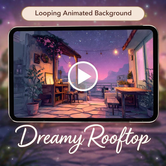 Rooftop Sunset Cafe Animated Background | Cozy Lo‑Fi Ambience, Loop Video | Relax, Study, Streaming Backdrop