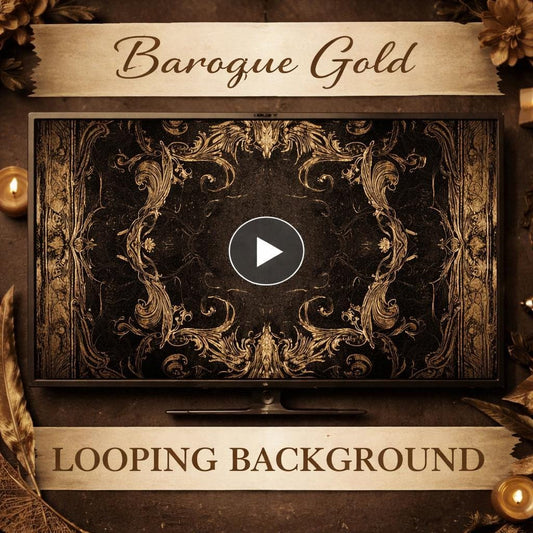 Baroque gold ornate loop background | Seamless animated video, abstract video background | Elegant loop for events and reels