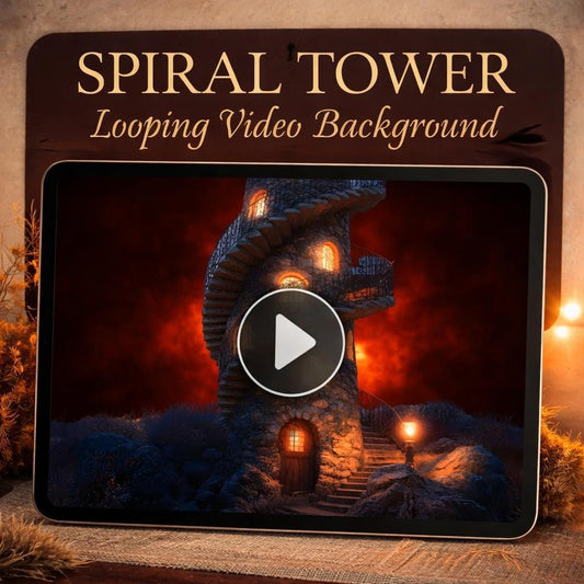 Haunted Spiral Tower Loop Video | Dark Aesthetic Animated Background | Spooky Halloween Haunted Background for Video Editing