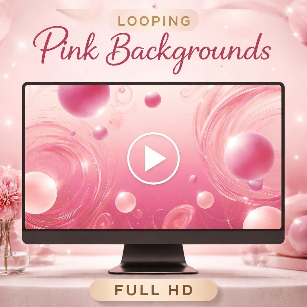 Pink Bubble Swirl Loop Background | Seamless abstract animated video | Soft pastel motion backdrop for edits, reels, YouTube
