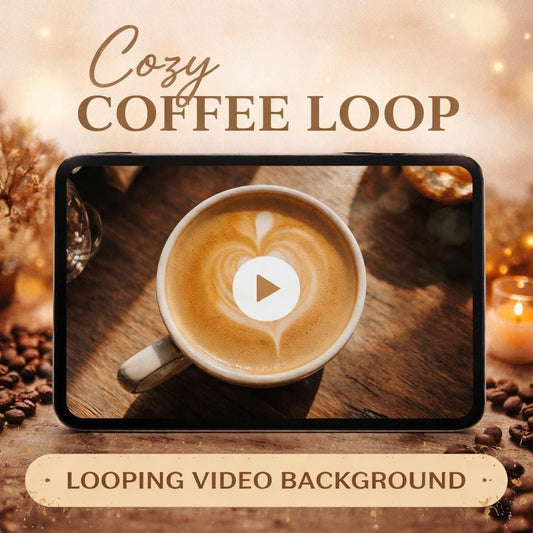 Latte art heart coffee loop video | Cozy cafe ambience, lofi animated background | Art background for streams and videos