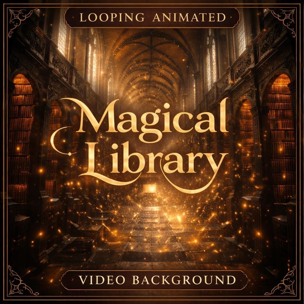 Cinematic Library Background | Cozy Old Library Dust Particles Animated Loop Video | Lofi Study, Streaming, YouTube Backdrop