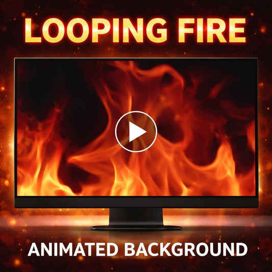 Fire Flames Looping Video Background | Seamless animated loop, realistic fire and smoke video | Stream, overlays, VJ, YouTube, ed