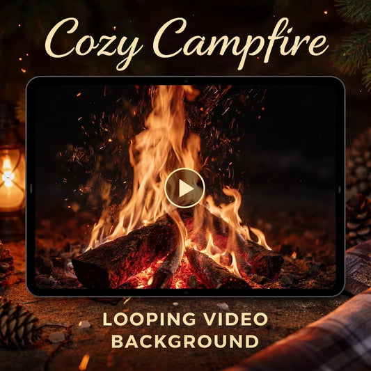 Campfire Looping Video Background | Seamless animated loop video background | Virtual background for fire and smoke scenes