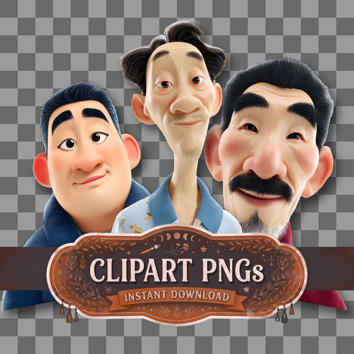 Dad Character Clipart Pngs