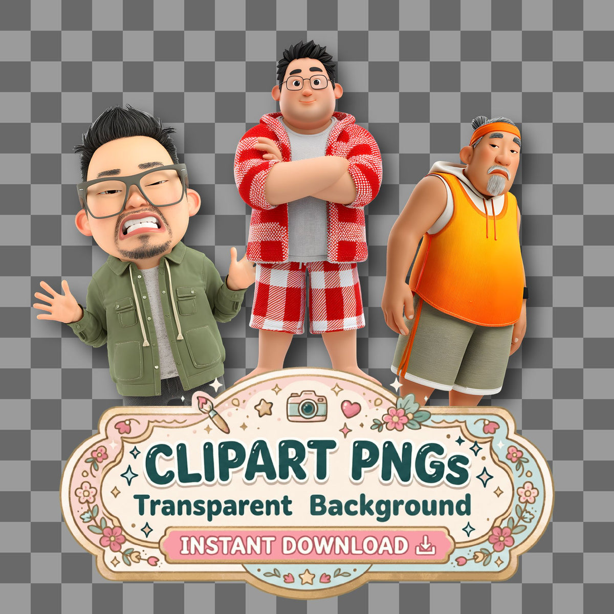 Dad Character Clipart Pngs